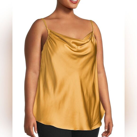 NWT Maree Pour Toi Drape Tank Satin Charmeuse Camisole - Picture 1 of 5